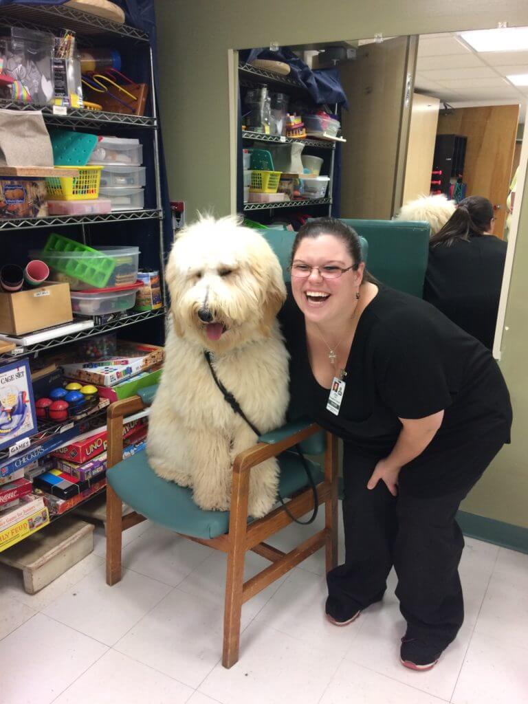 Therapy Dog InTraining Logan Visits at with OT Erin at Glen Hill