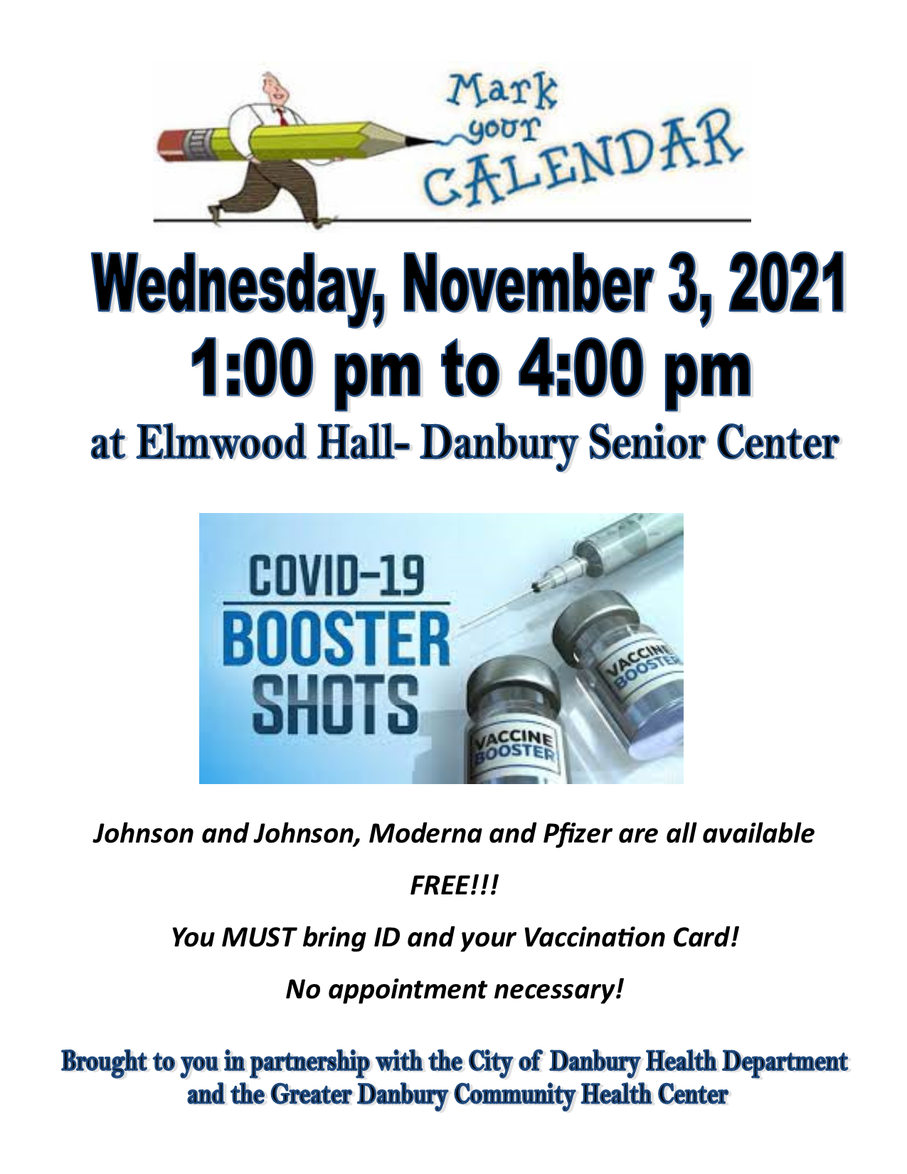 Covid19 Booster Shot Clinic At Elmwood Hall Danbury Senior Center Danbury Senior Resources