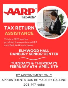 Tax Return Assistance is Back @ Elmwood Hall - Danbury Senior Center | Danbury | Connecticut | United States
