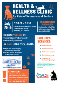 Pet Health and Wellness Veterinary Clinic for Cats and Dogs @ Elmwood Hall - Danbury Senior Center | Danbury | Connecticut | United States